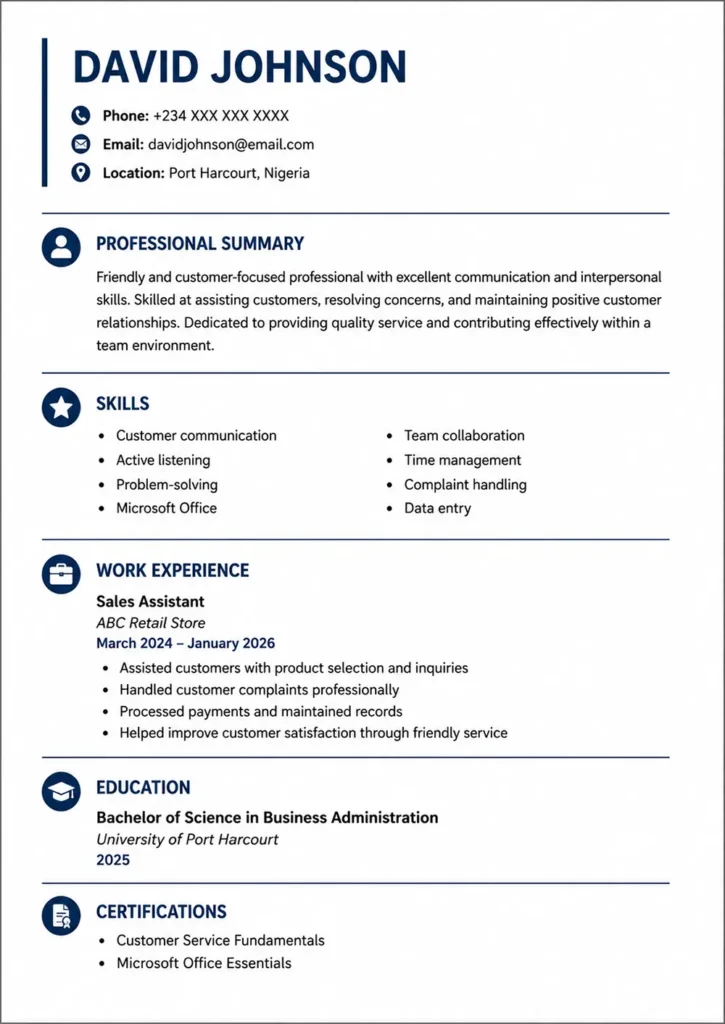Customer Service Resume Example